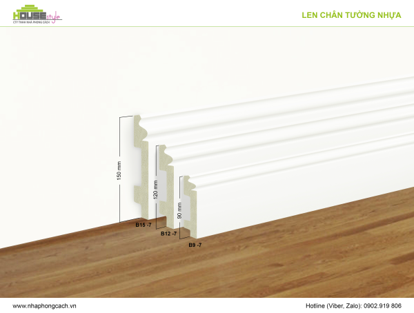 LEN CHÂN TƯỜNG NHỰA B12 - 7 